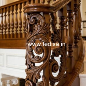Premium Brass Wood Railings for Modern Villas No-3137
