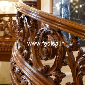 Elegant Brass Wood Railings for Staircase No-3153