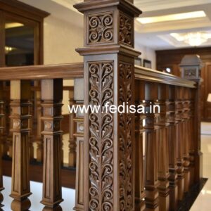 Premium Brass Wood Railings with LED Lights No-3157