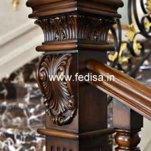 Stylish Brass Wood Staircase Side Railings No-3158