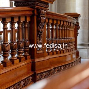 Elegant Brass Wood Fence for Balcony Design No-3159