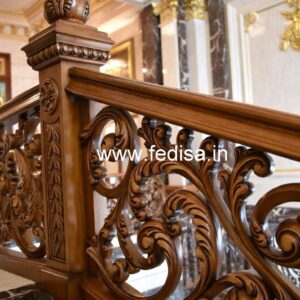 Premium Brass Wood Balcony Fence Inspiration No-3173