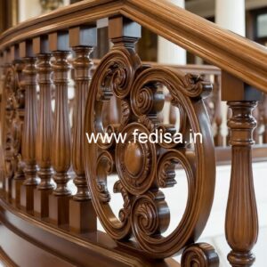 Modern Brass Wood Staircase Side Fence Ideas No-3177