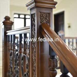 Stylish Brass Wood Staircase Decor Inspiration No-3180