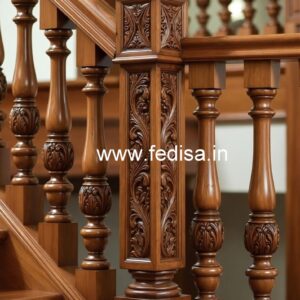 Modern Brass Wood Handrails for Stylish Homes No-3182