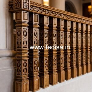 Decorative Brass Wood Staircase Collection for Villas No-3184