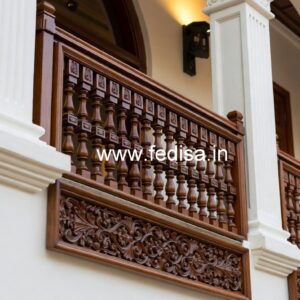 Stylish Brass Wood Railings for Dream Homes No-3186