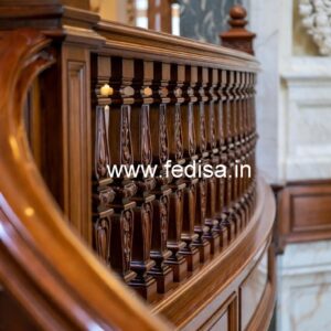 Elegant Brass Wood Handrail Collection for Interiors No-3194