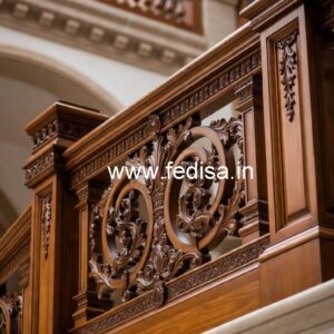 Brass Wood Railing Design for Modern Staircase No-3201