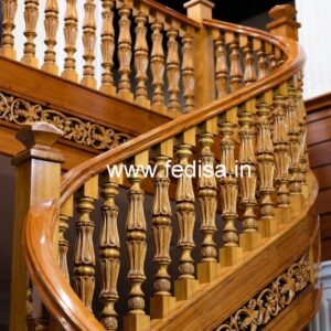 Premium Brass Wood Balcony Fence Trends No-3206