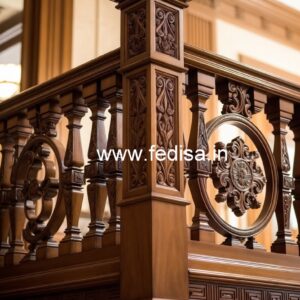Stylish Brass Wood Railings for Villas No-3208