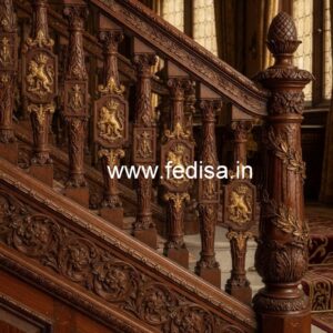Premium Brass Wood Fence Design for Villas No-3215