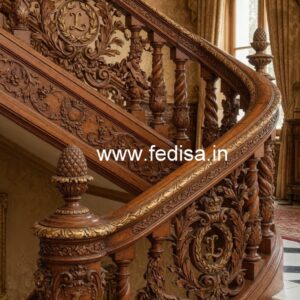 Modern Brass Wood Staircase Fence Inspiration No-3218