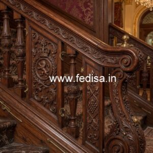 Modern Brass Wood Balcony Railings with Elegant Style No-3224