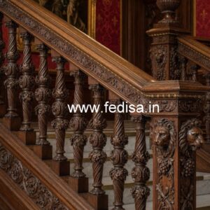 Luxury Brass Wood Staircase Side Railings No-3229