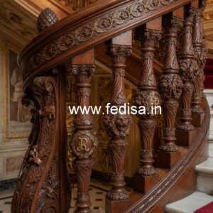 Premium Brass Wood Staircase Interior Ideas No-3233