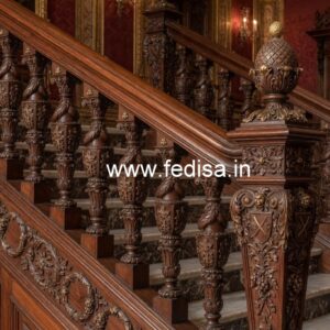Premium Brass Wood Handrails for Modern Homes No-3239