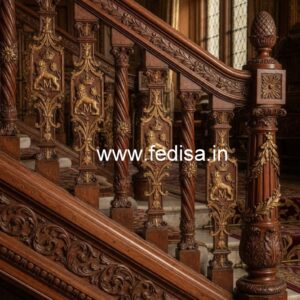 Decorative Brass Wood Stair Fence Trends No-3240