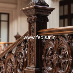 Elegant Brass Wood Railings for Balcony Design No-3244