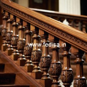 Luxury Brass Wood Balcony Railings with Modern Look No-3247