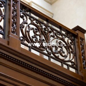 Decorative Brass Wood Staircase Handrails for Villas No-3258