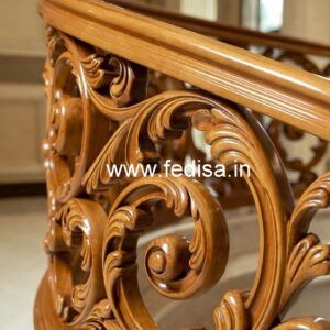 Modern Brass Wood Staircase Side Fence Inspiration No-3266