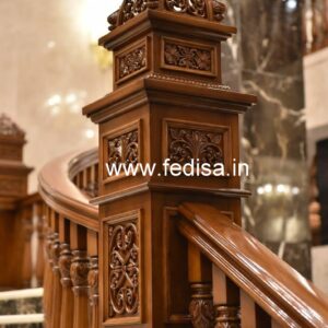 Elegant Brass Wood Balcony Safety Railings Collection No-3274