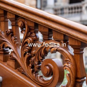 Modern Brass Wood Handrails for Rich Interiors No-3290