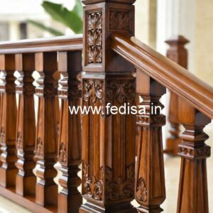 Stylish Brass Wood Staircase Collection for Homes No-3297