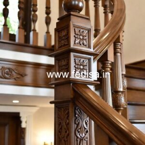 Premium Brass Wood Balcony Railings Collection 2036 No-3299