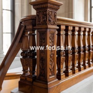 Decorative Brass Wood Staircase Decor for Luxury Villas No-3300