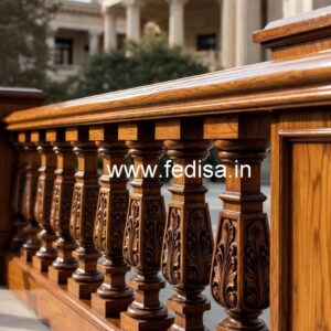 Brass Wood Railing Design for Luxury Homes No-3301