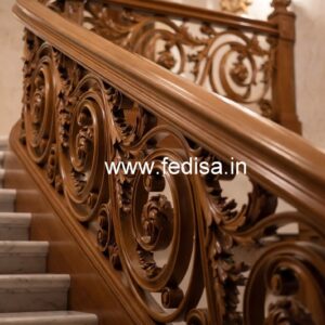 Brass Wood Handrail Design for Stairs No-3306