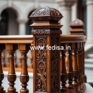 Premium Brass Wood Railing Collection No-3307