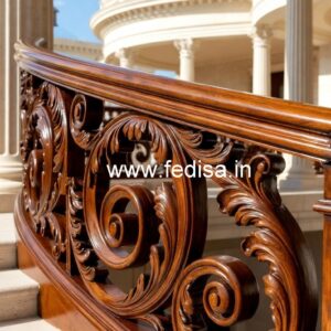 Modern Brass Wood Staircase Design No-3309