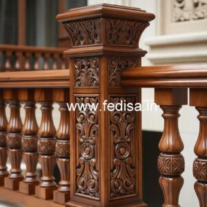 Stylish Brass Wood Railings for Villas No-3324