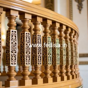 Elegant Brass Wood Fence Design No-3326