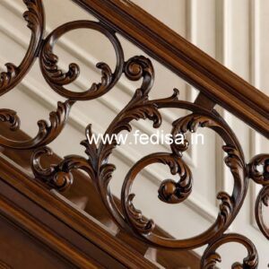 Brass Wood Stair Railings with LED Lights No-3330