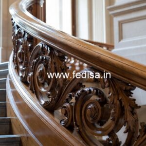 Elegant Brass Wood Balcony Handrails No-3334
