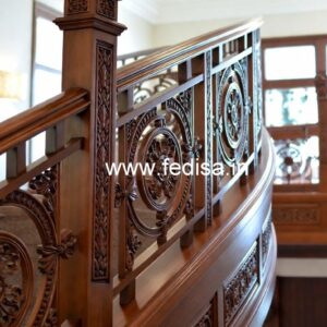 Modern Brass Wood Stair Fence Design No-3337