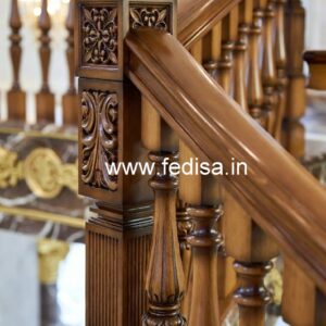 Beautiful Brass Wood Interior Railings No-3349