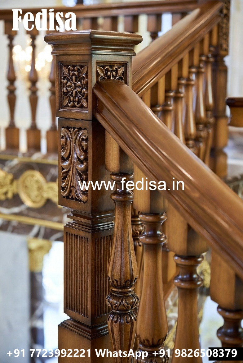 Beautiful Brass Wood Interior Railings No-3349