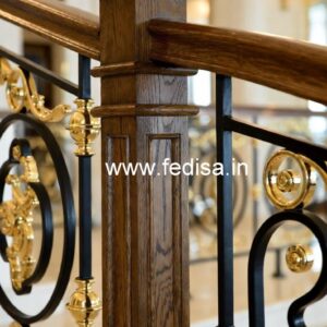 Luxury Brass Wood Railings for Interior No-3363