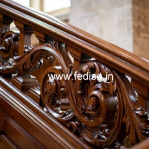 Elegant Brass Wood Staircase Handrails No-3367