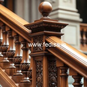 Stylish Brass Wood Balcony Safety Railings No-3369