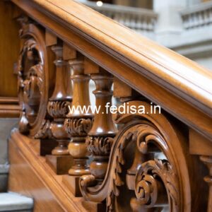 Premium Brass Wood Railings with Golden Touch No-3378