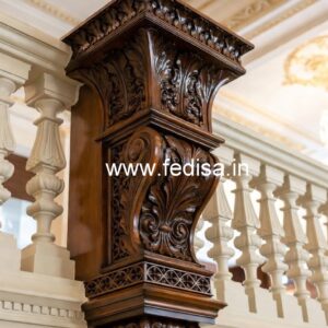 Brass Wood Stair Railings with Rich Finish No-3386