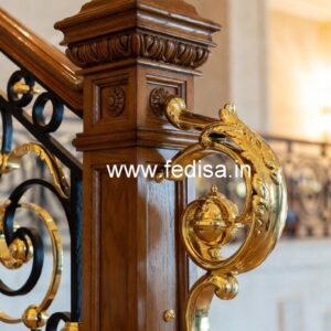 Decorative Brass Wood Balcony Handrails No-3389