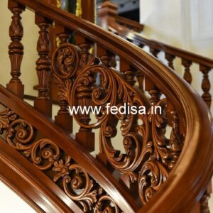 Stylish Brass Wood Staircase Collection No-3392
