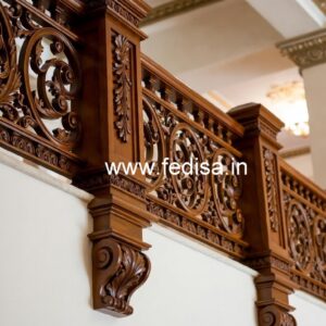 Modern Brass Wood Handrails for Duplex House No-3395